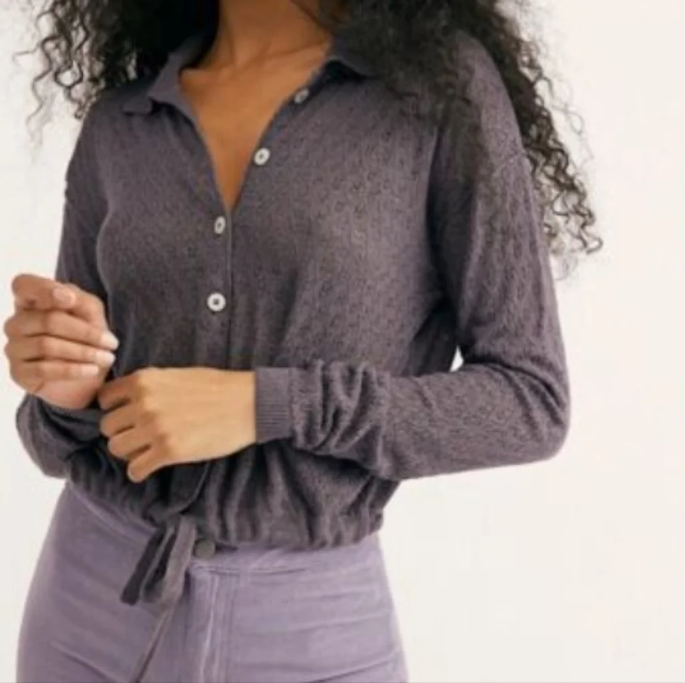 Free People Betty Tie Front Sweater